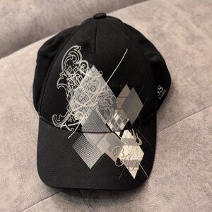 Hugo Boss Black Cap with Silver Geometric Pattern